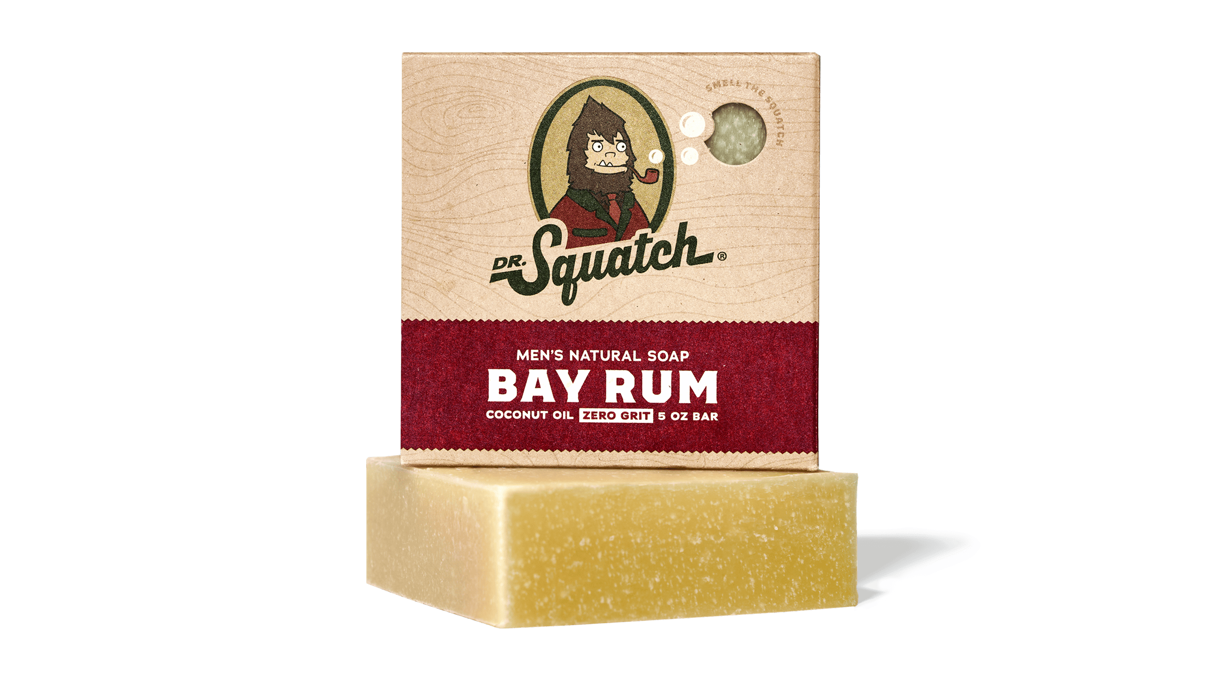 Dr. Squatch Bay Rum bar soap packaging