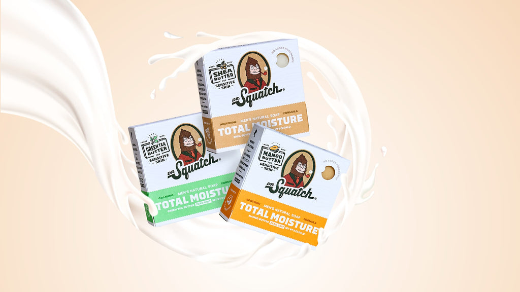 Lifestyle photo featuring Dr. Squatch Green Tea Butter bar soap
