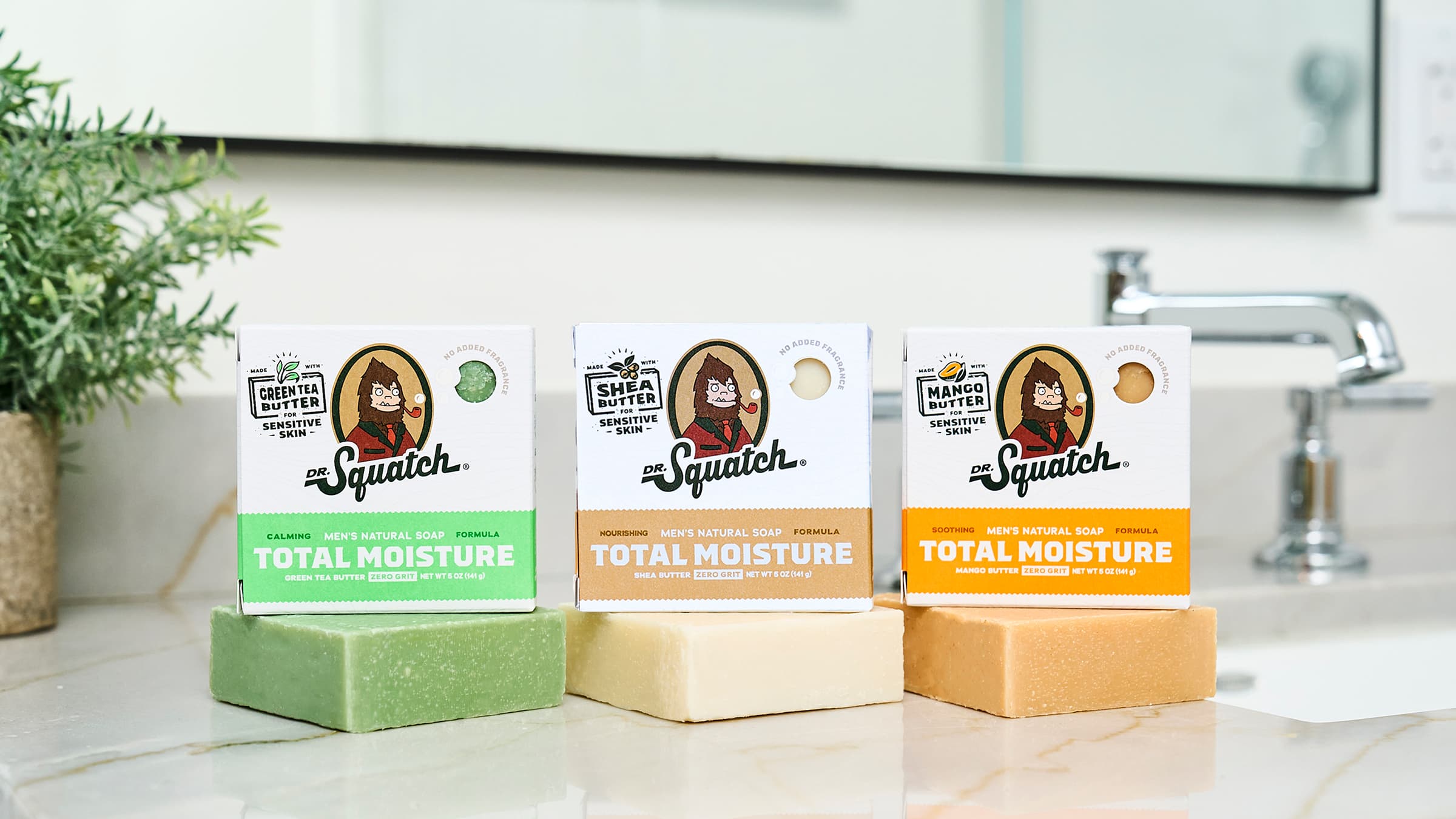 Lifestyle photo featuring Dr. Squatch Mango Butter bar soap
