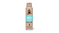 Dr. Squatch Coconut Castaway spray deodorant, 4 fl oz aerosol can with tan label and turquoise accent band.