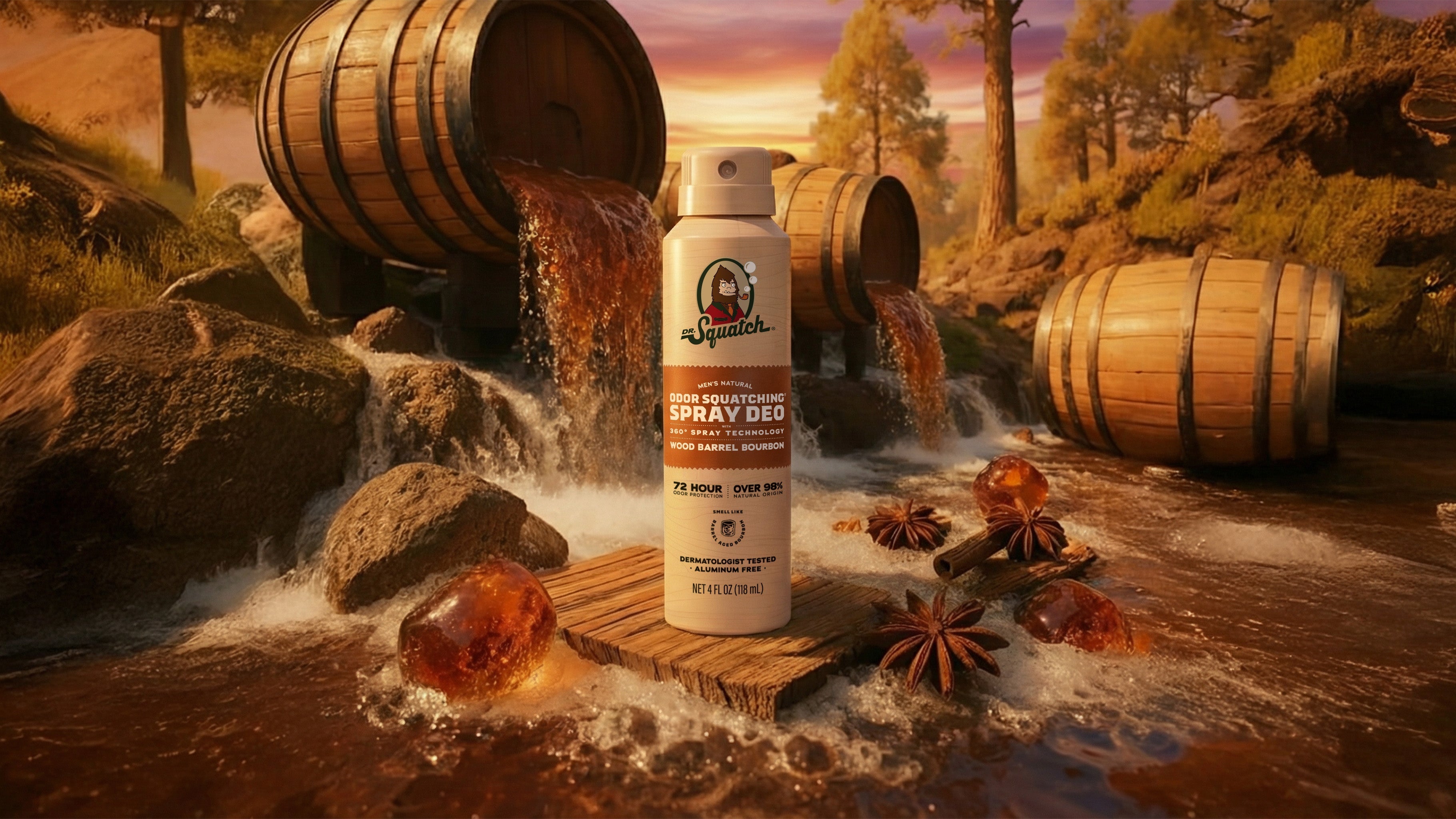 Dr. Squatch Wood Barrel Bourbon Spray Deodorant — product photo 2 of 5