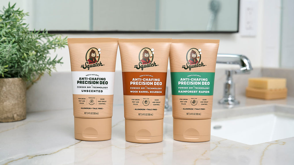 Lifestyle photo featuring Dr. Squatch Unscented Precision Deo deodorant